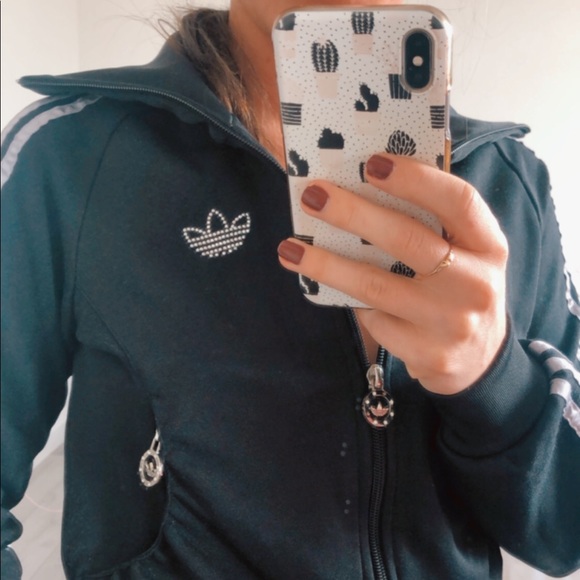 Flattering Adidas Three Stripes Bling Sweater - Picture 3 of 14